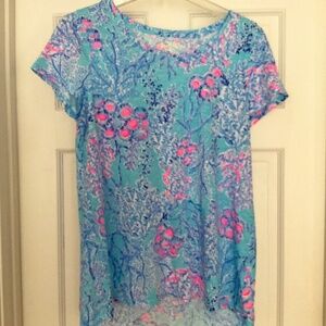 Lilly Pulitzer Blue Cotton blend top size medium